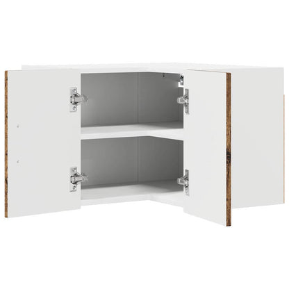 vidaXL Wall Corner Cabinet LUCCA Old Wood 57 x 57 x 40 cm