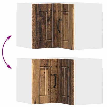 vidaXL Wall Corner Cabinet LUCCA Old Wood 57 x 57 x 40 cm