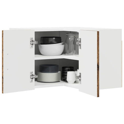 vidaXL Wall Corner Cabinet LUCCA Old Wood 57 x 57 x 40 cm
