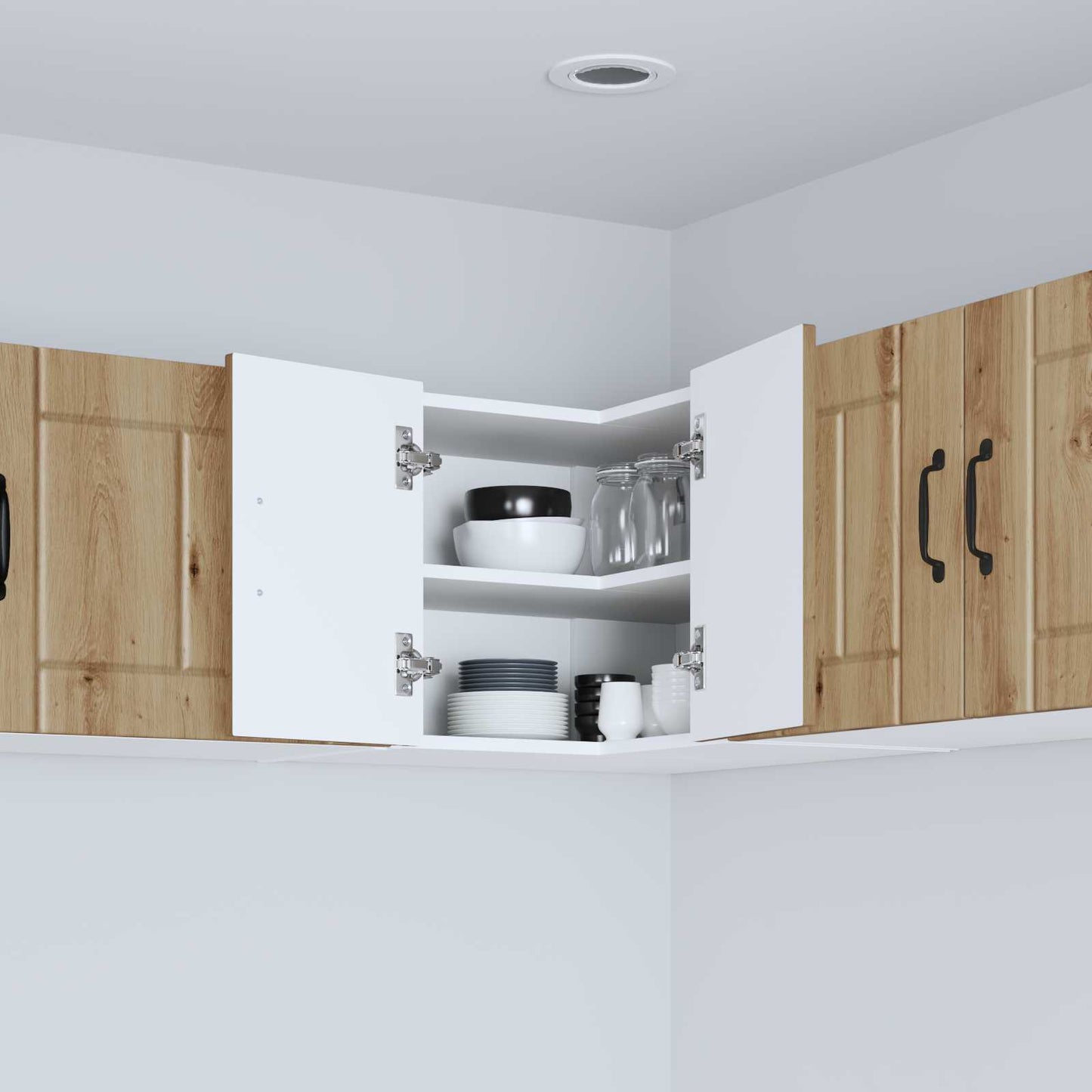 vidaXL Wall Corner Cabinet LUCCA Artisan Oak 57 x 57 x 40 cm