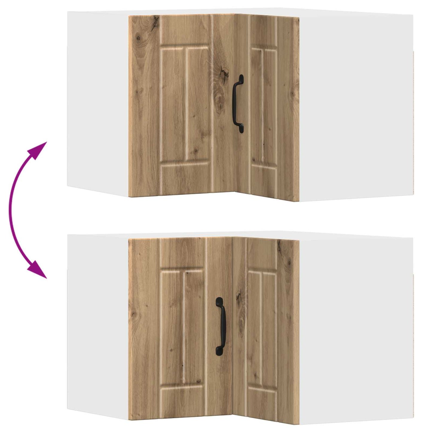 vidaXL Wall Corner Cabinet LUCCA Artisan Oak 57 x 57 x 40 cm