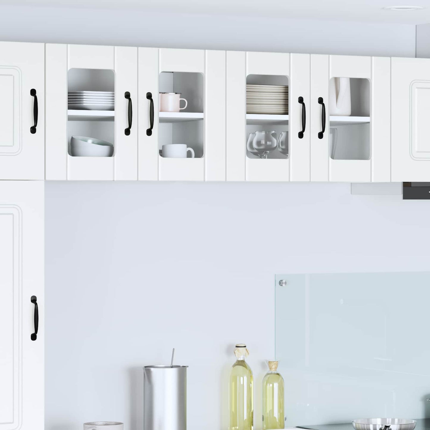 vidaXL Wall Glass Cabinet LUCCA White 60 x 31 x 40 cm Engineered Wood