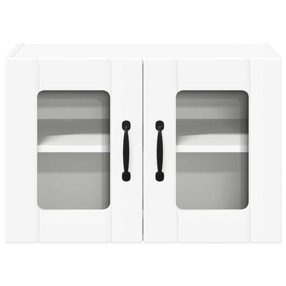 vidaXL Wall Glass Cabinet LUCCA White 60 x 31 x 40 cm Engineered Wood