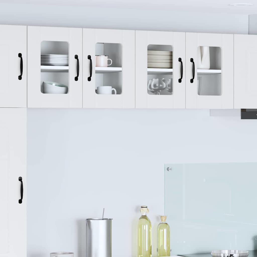 vidaXL Wall Glass Cabinet LUCCA 2 pcs White 60 x 31 x 40 cm