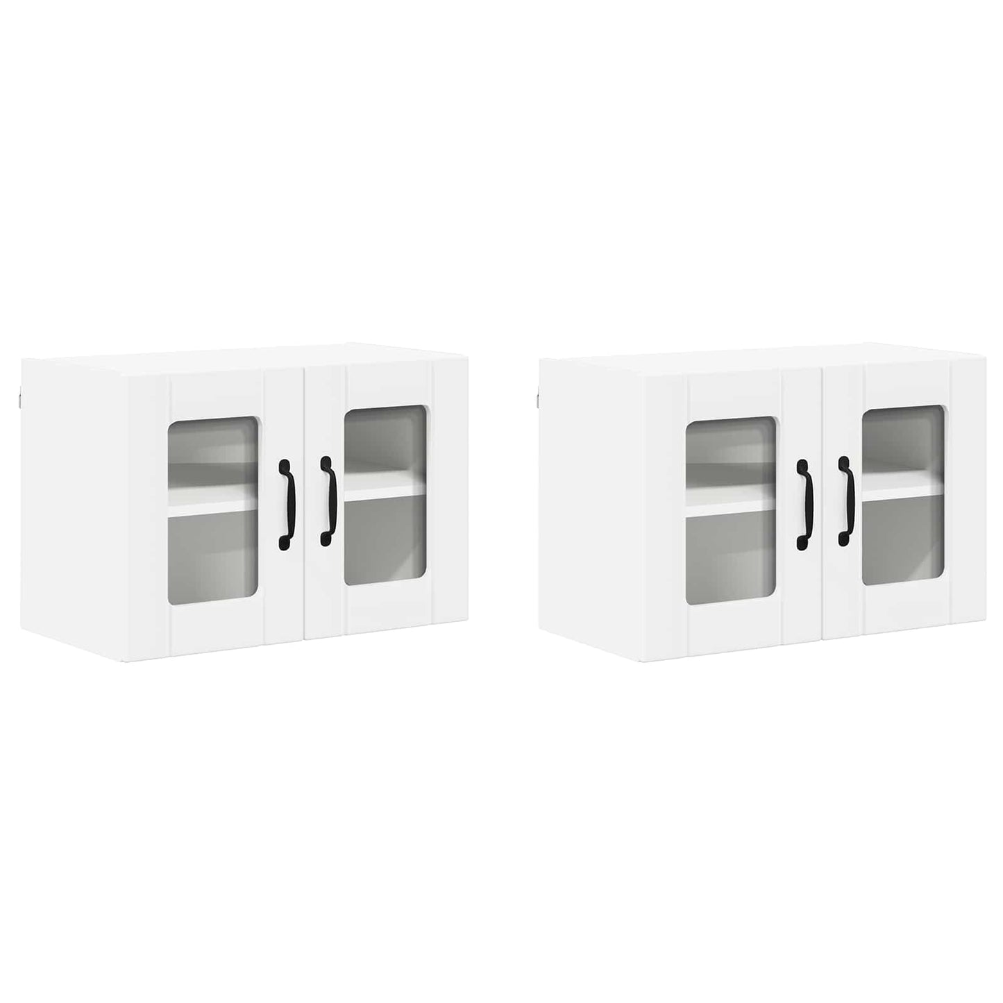 vidaXL Wall Glass Cabinet LUCCA 2 pcs White 60 x 31 x 40 cm