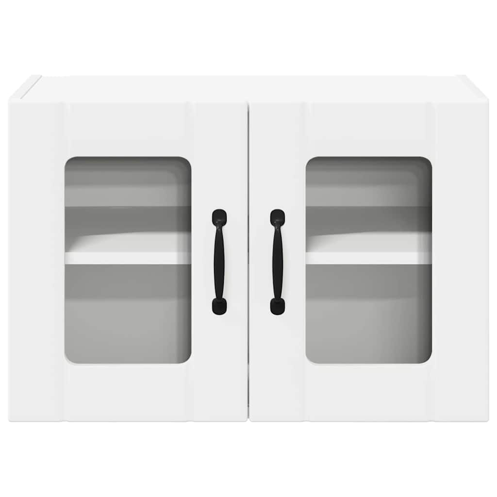vidaXL Wall Glass Cabinet LUCCA 2 pcs White 60 x 31 x 40 cm