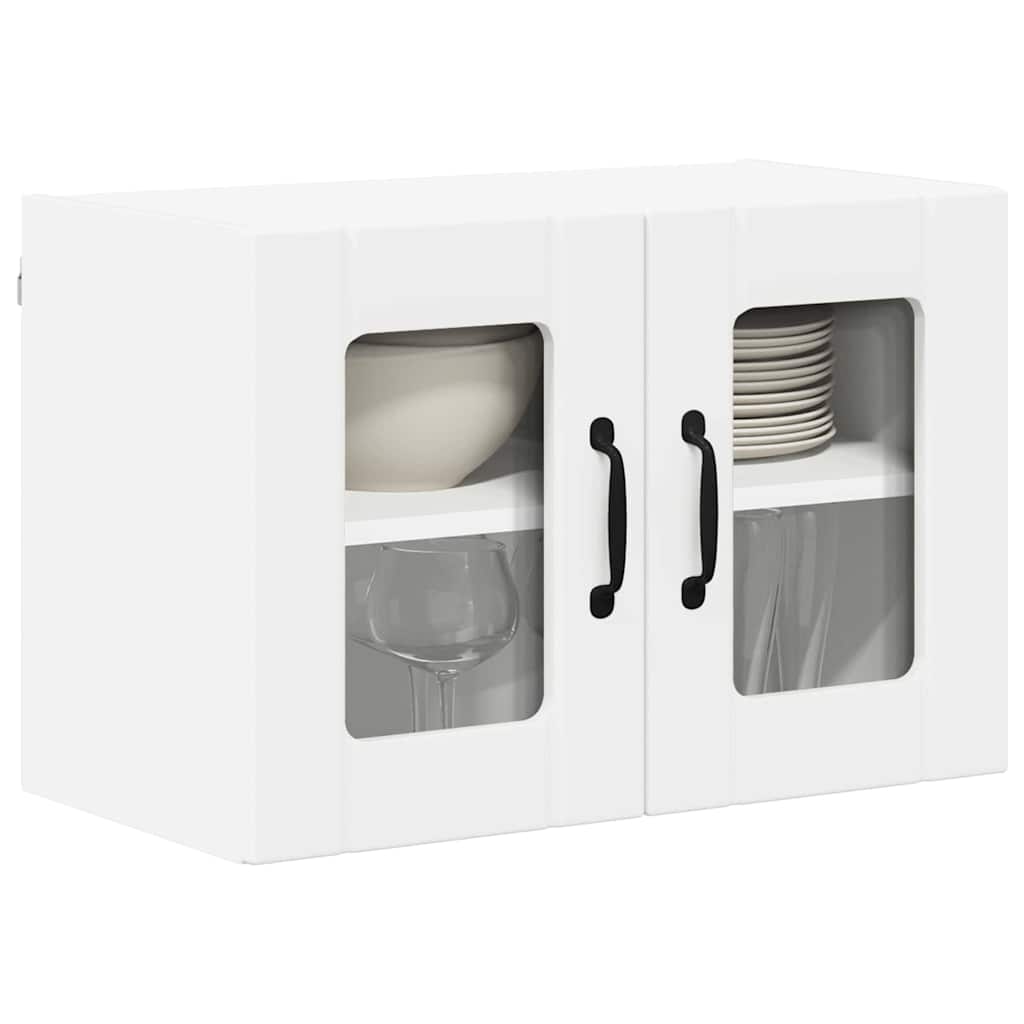 vidaXL Wall Glass Cabinet LUCCA 2 pcs White 60 x 31 x 40 cm