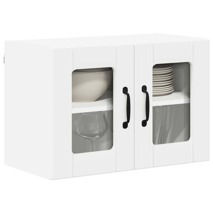 vidaXL Wall Glass Cabinet LUCCA 2 pcs White 60 x 31 x 40 cm