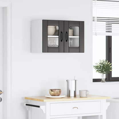 vidaXL Wall Glass Cabinet LUCCA Black 60 x 31 x 40 cm Engineered Wood