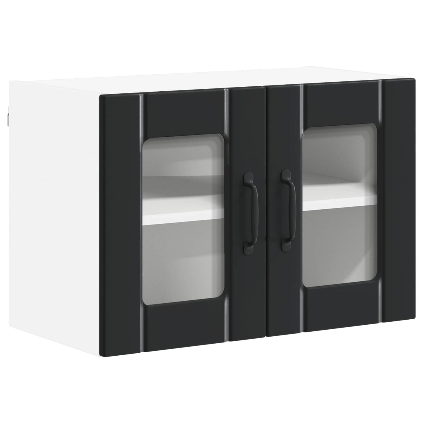 vidaXL Wall Glass Cabinet LUCCA Black 60 x 31 x 40 cm Engineered Wood