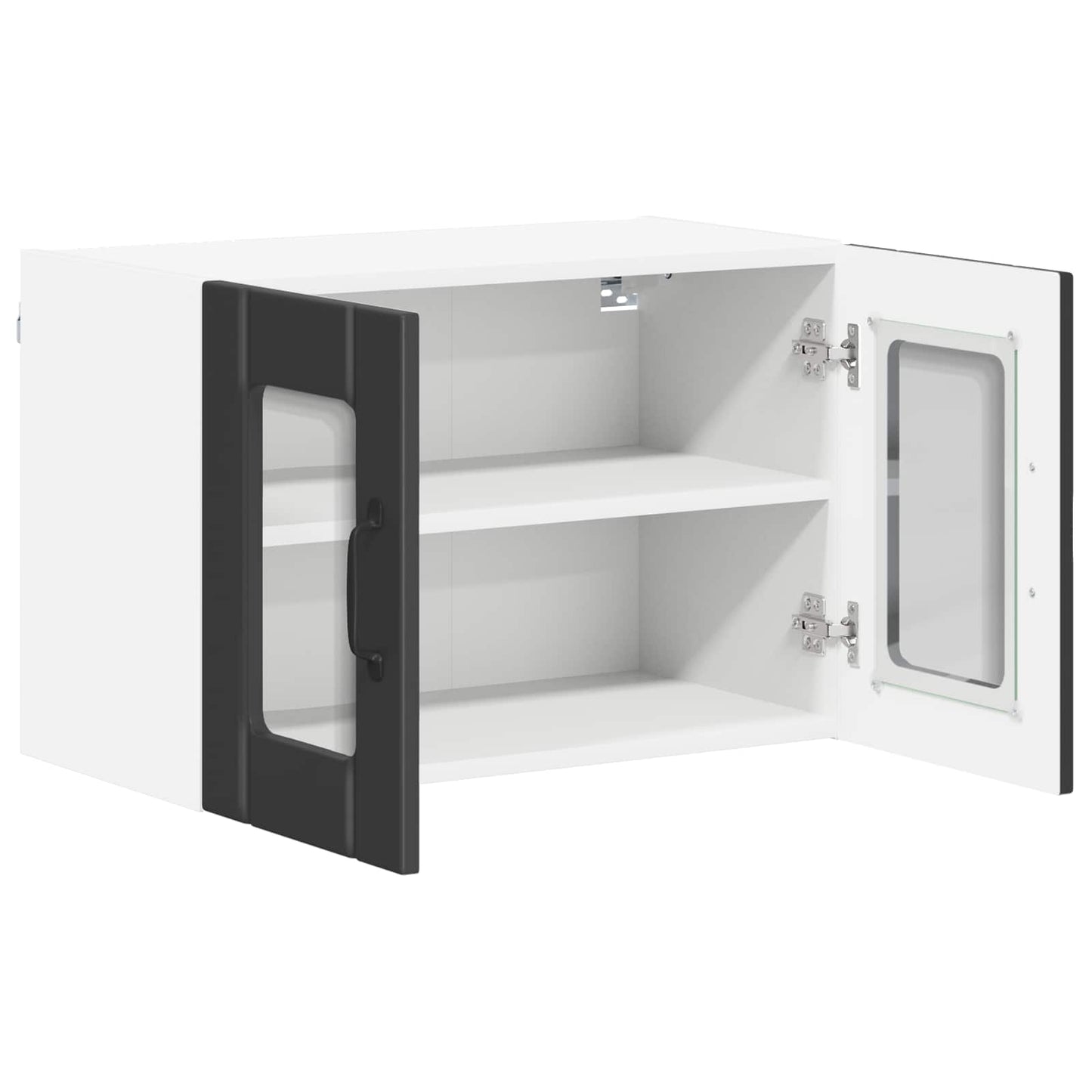 vidaXL Wall Glass Cabinet LUCCA Black 60 x 31 x 40 cm Engineered Wood