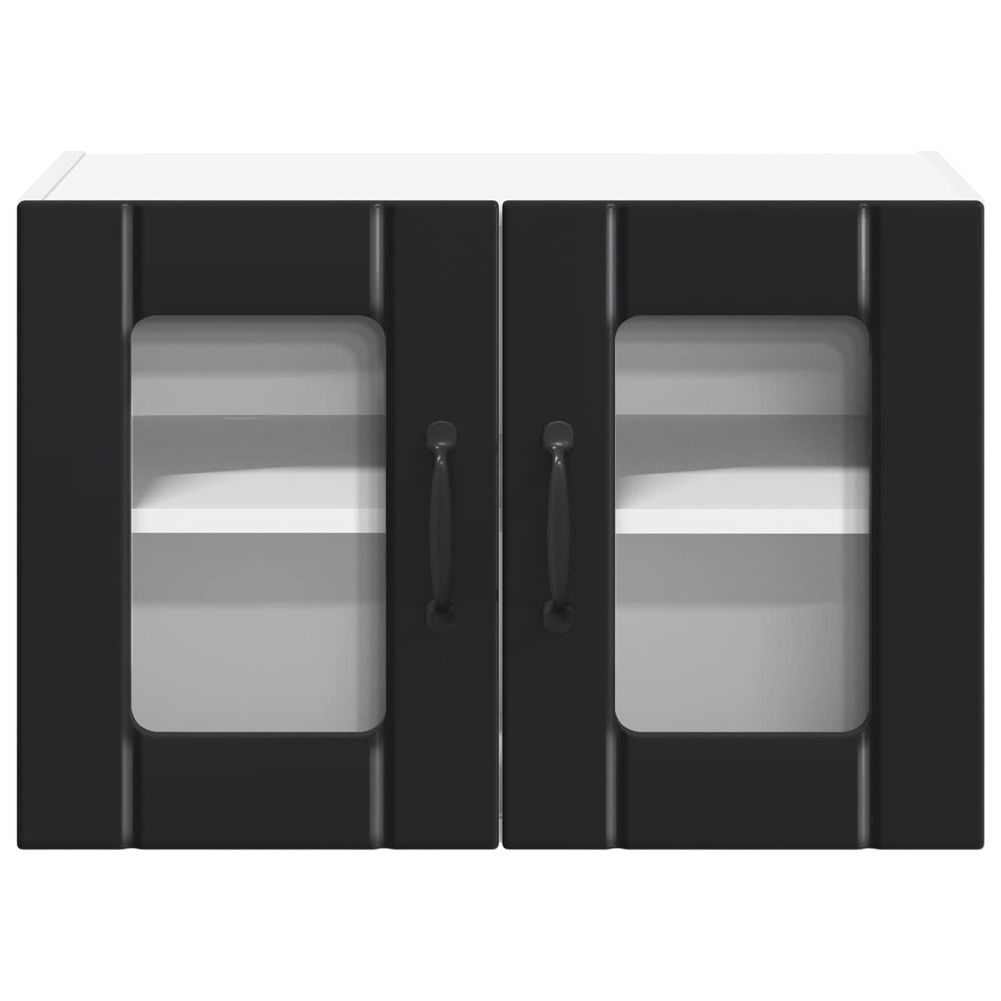 vidaXL Wall Glass Cabinet LUCCA Black 60 x 31 x 40 cm Engineered Wood