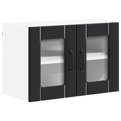 vidaXL Wall Glass Cabinet LUCCA 2 pcs Black 60 x 31 x 40 cm