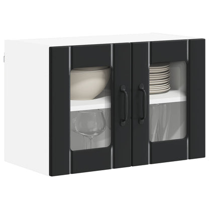 vidaXL Wall Glass Cabinet LUCCA 2 pcs Black 60 x 31 x 40 cm