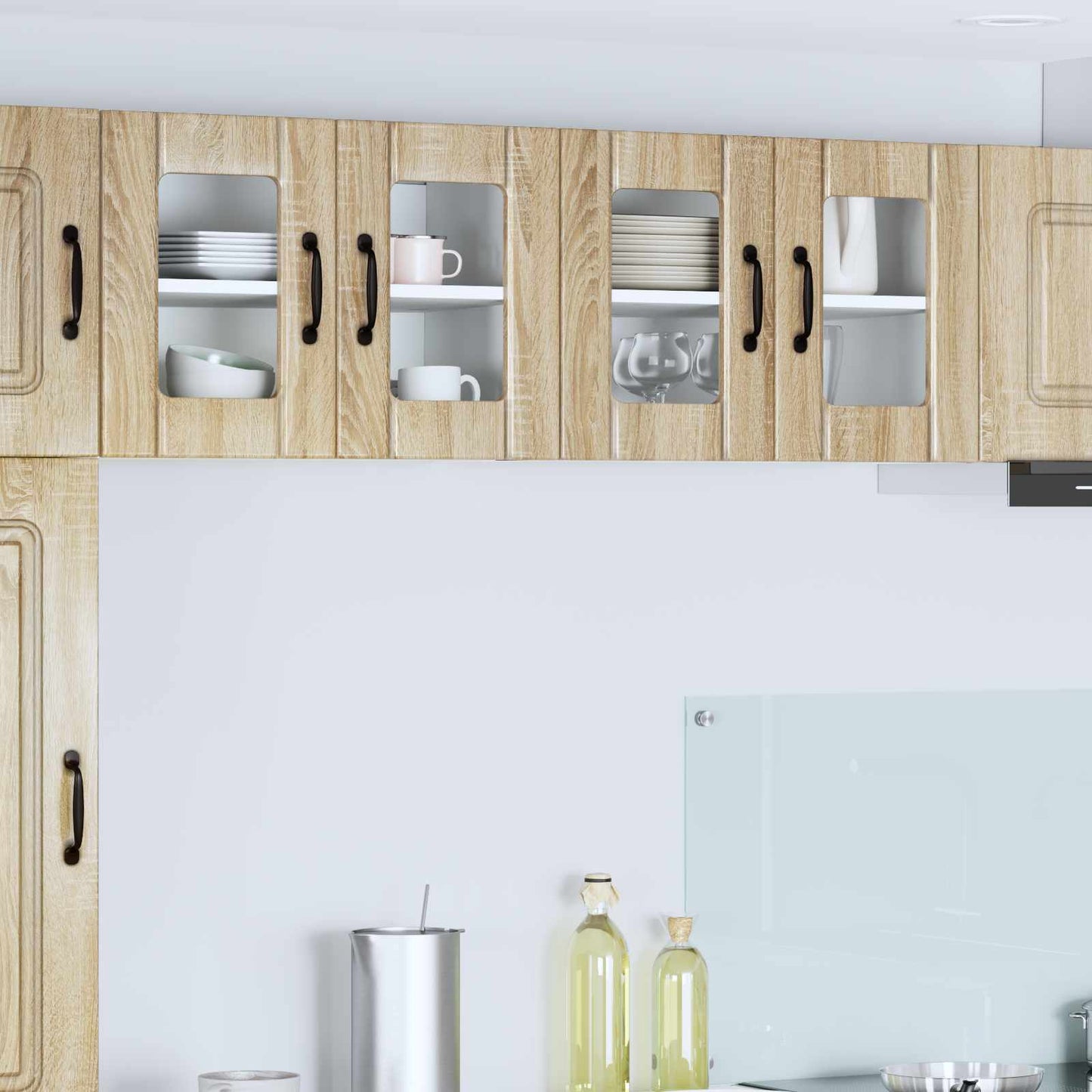 vidaXL Wall Glass Cabinet LUCCA Sonoma Oak 60 x 31 x 40 cm