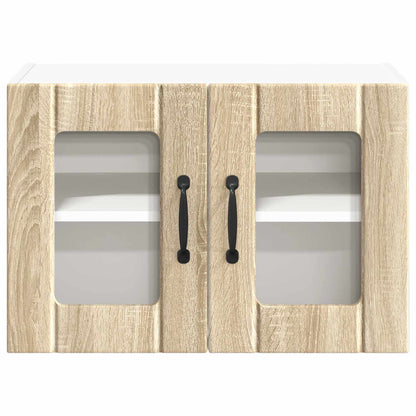 vidaXL Wall Glass Cabinet LUCCA Sonoma Oak 60 x 31 x 40 cm