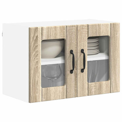 vidaXL Wall Glass Cabinet LUCCA Sonoma Oak 60 x 31 x 40 cm