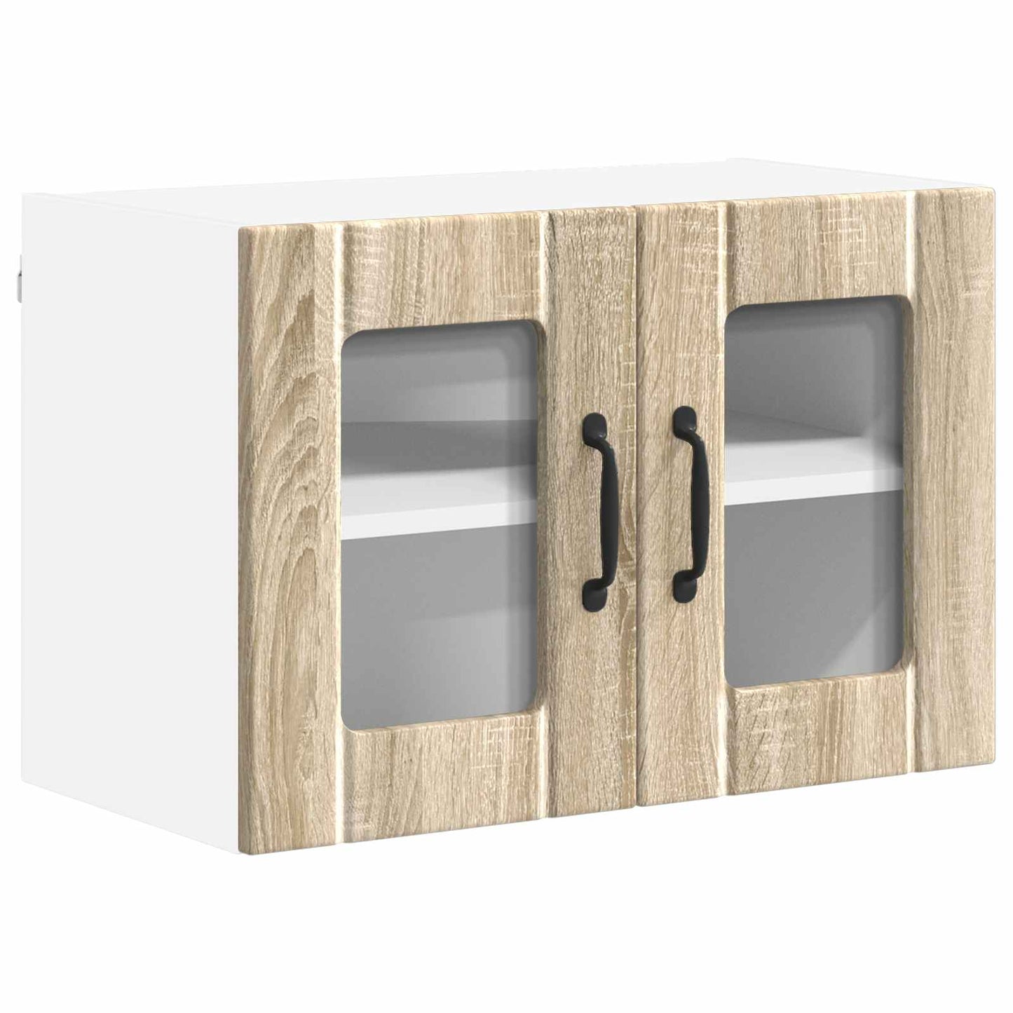 vidaXL Wall Glass Cabinet LUCCA 2 pcs Sonoma Oak 60 x 31 x 40 cm