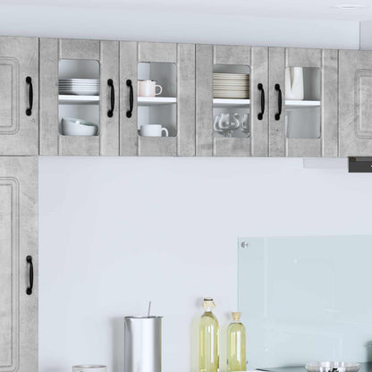 vidaXL Wall Glass Cabinet LUCCA Concrete Grey 60 x 31 x 40 cm
