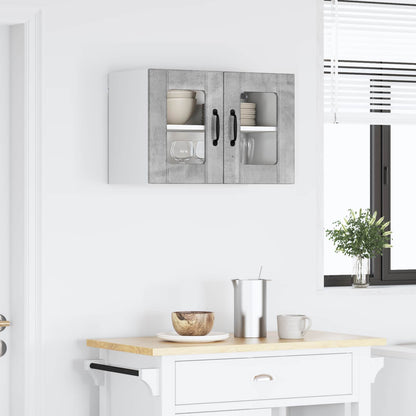 vidaXL Wall Glass Cabinet LUCCA Concrete Grey 60 x 31 x 40 cm