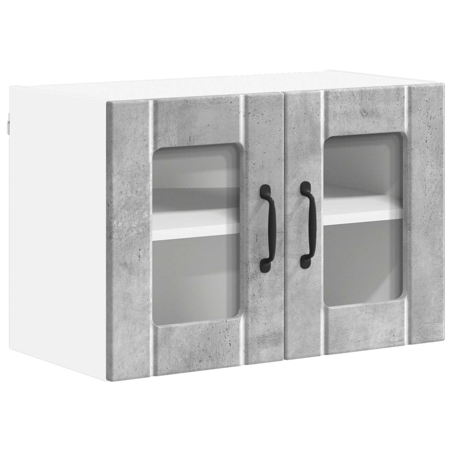 vidaXL Wall Glass Cabinet LUCCA 2 pcs Concrete Grey 60 x 31 x 40 cm