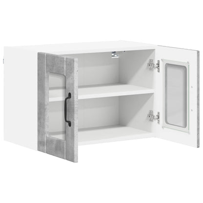 vidaXL Wall Glass Cabinet LUCCA 2 pcs Concrete Grey 60 x 31 x 40 cm