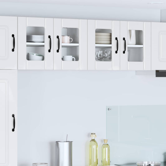 vidaXL Wall Glass Cabinet LUCCA High Gloss White 60 x 31 x 40 cm