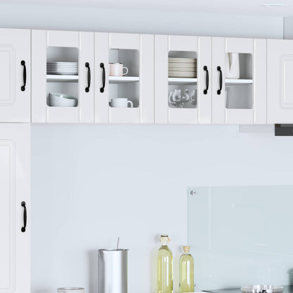 vidaXL Wall Glass Cabinet LUCCA High Gloss White 60 x 31 x 40 cm