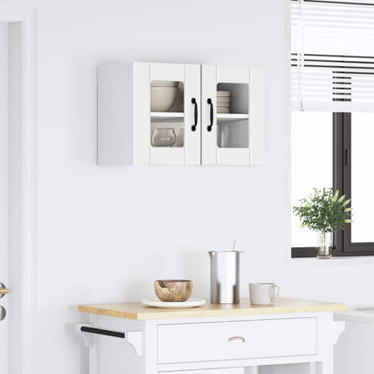 vidaXL Wall Glass Cabinet LUCCA High Gloss White 60 x 31 x 40 cm