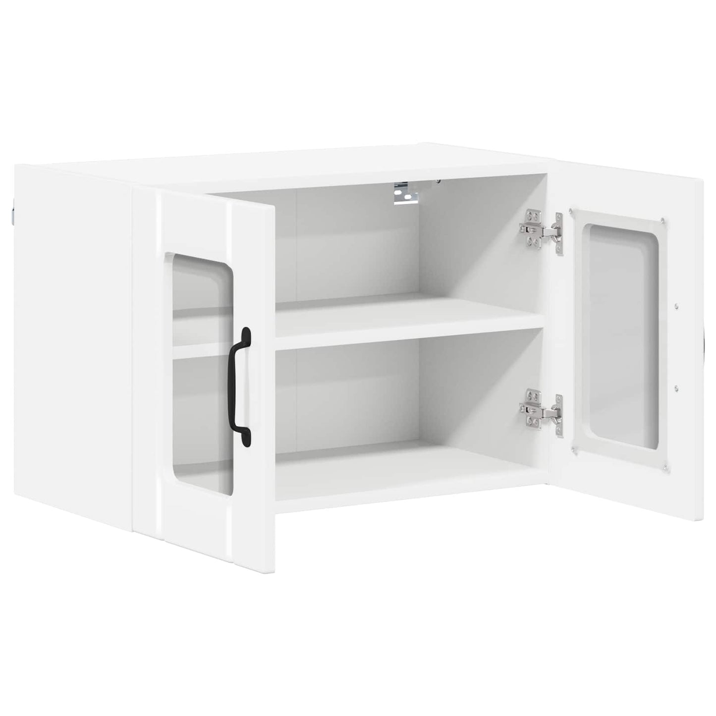 vidaXL Wall Glass Cabinet LUCCA High Gloss White 60 x 31 x 40 cm