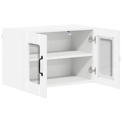 vidaXL Wall Glass Cabinet LUCCA High Gloss White 60 x 31 x 40 cm