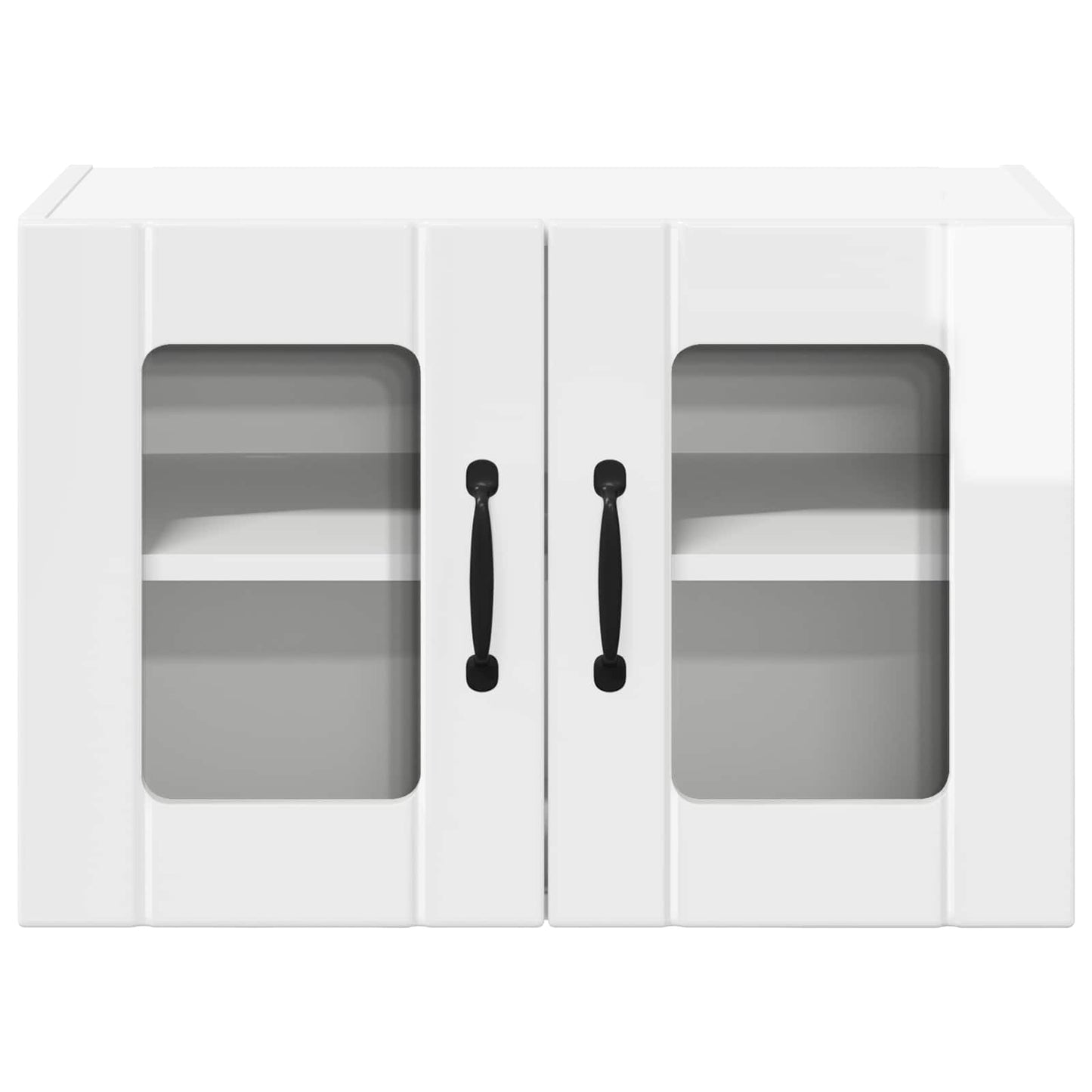 vidaXL Wall Glass Cabinet LUCCA High Gloss White 60 x 31 x 40 cm