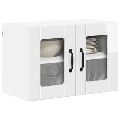 vidaXL Wall Glass Cabinet LUCCA High Gloss White 60 x 31 x 40 cm