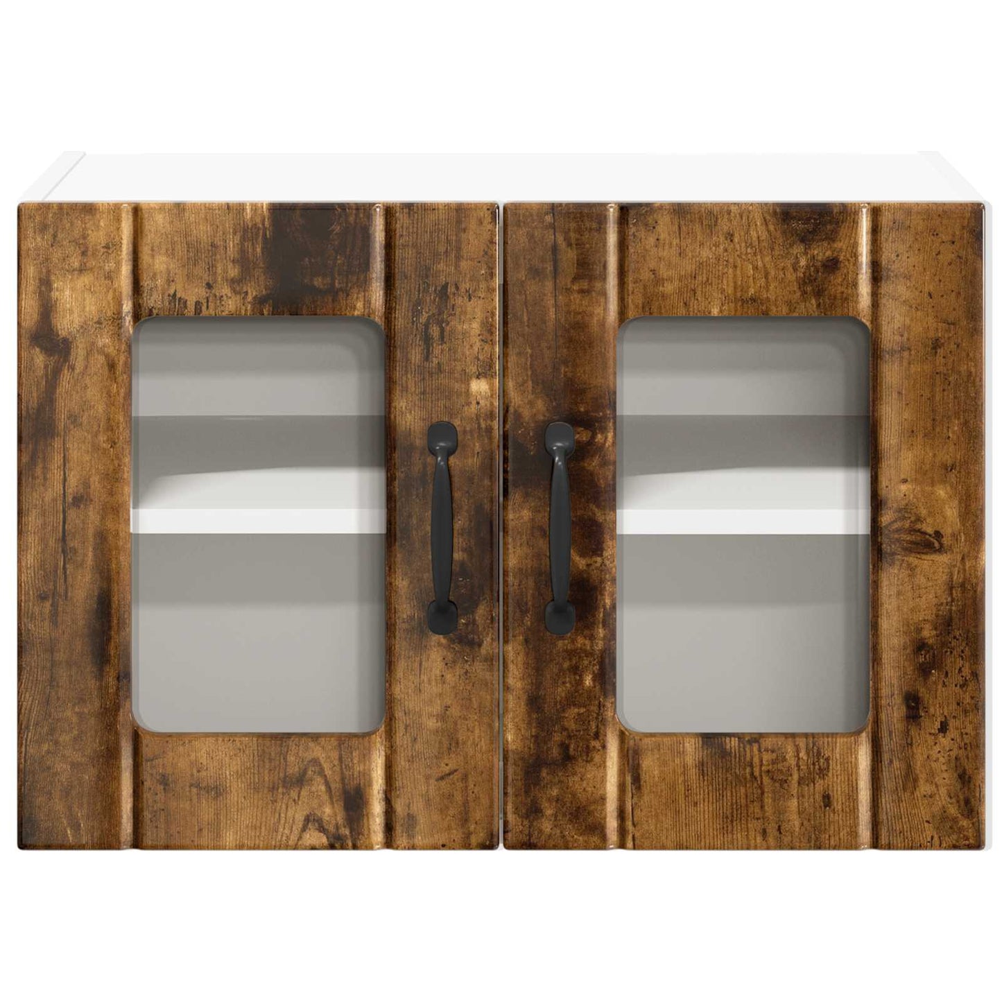 vidaXL Wall Glass Cabinet LUCCA Smoked Oak 60 x 31 x 40 cm