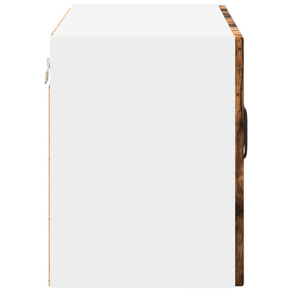 vidaXL Wall Glass Cabinet LUCCA Smoked Oak 60 x 31 x 40 cm