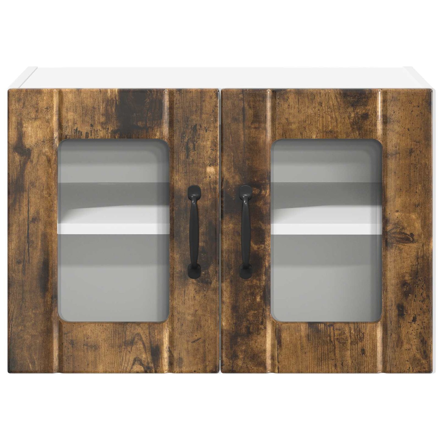 vidaXL Wall Glass Cabinet LUCCA 2 pcs Smoked Oak 60 x 31 x 40 cm