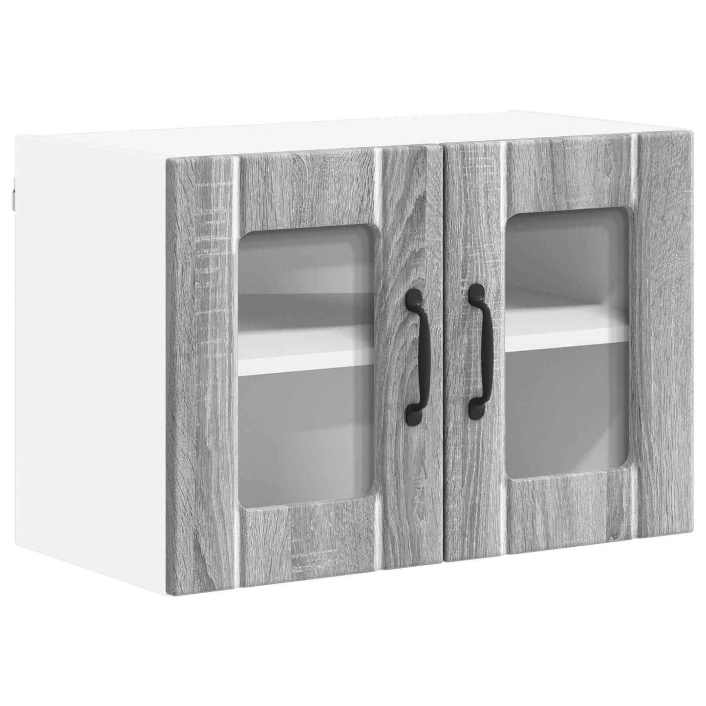 vidaXL Wall Glass Cabinet LUCCA Grey Sonoma 60 x 31 x 40 cm