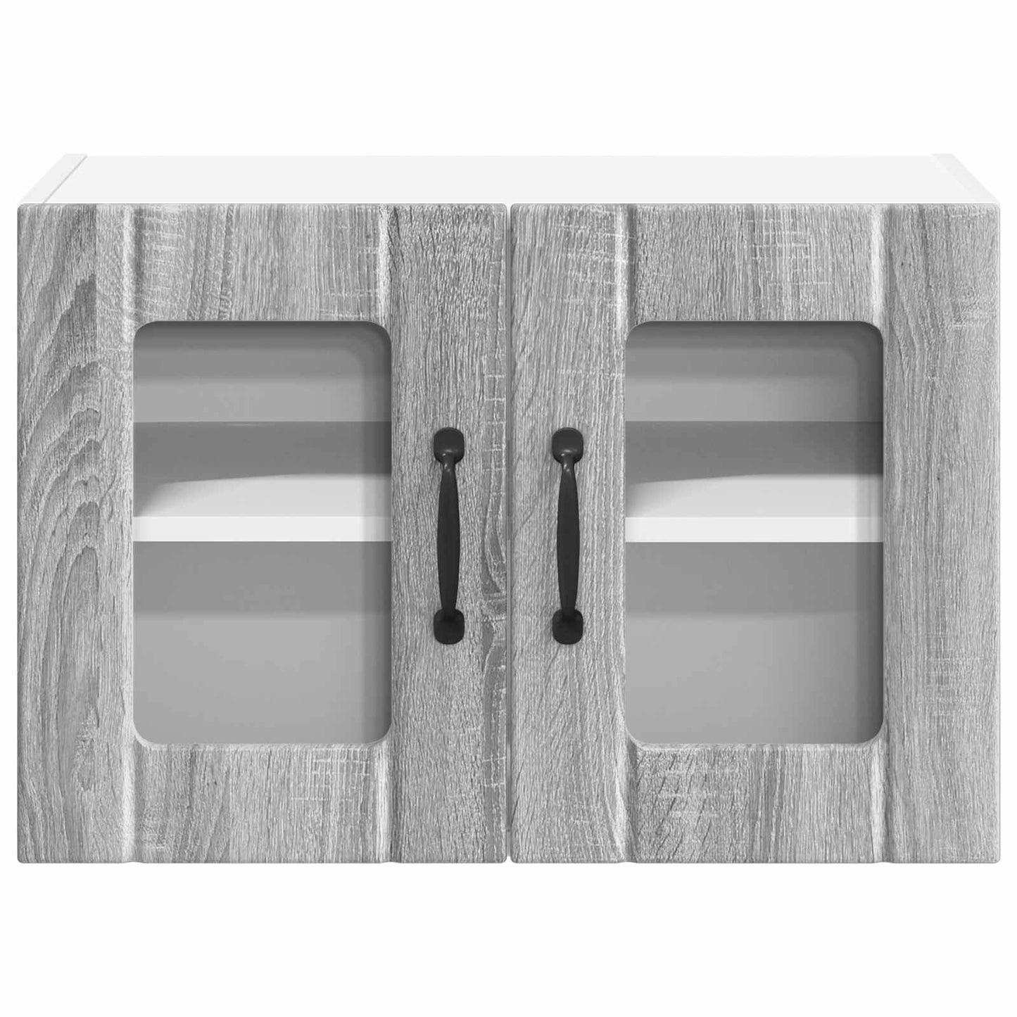 vidaXL Wall Glass Cabinet LUCCA Grey Sonoma 60 x 31 x 40 cm