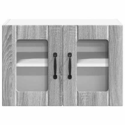 vidaXL Wall Glass Cabinet LUCCA Grey Sonoma 60 x 31 x 40 cm