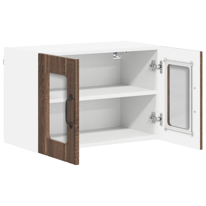 vidaXL Wall Glass Cabinet LUCCA Brown Oak 60 x 31 x 40 cm