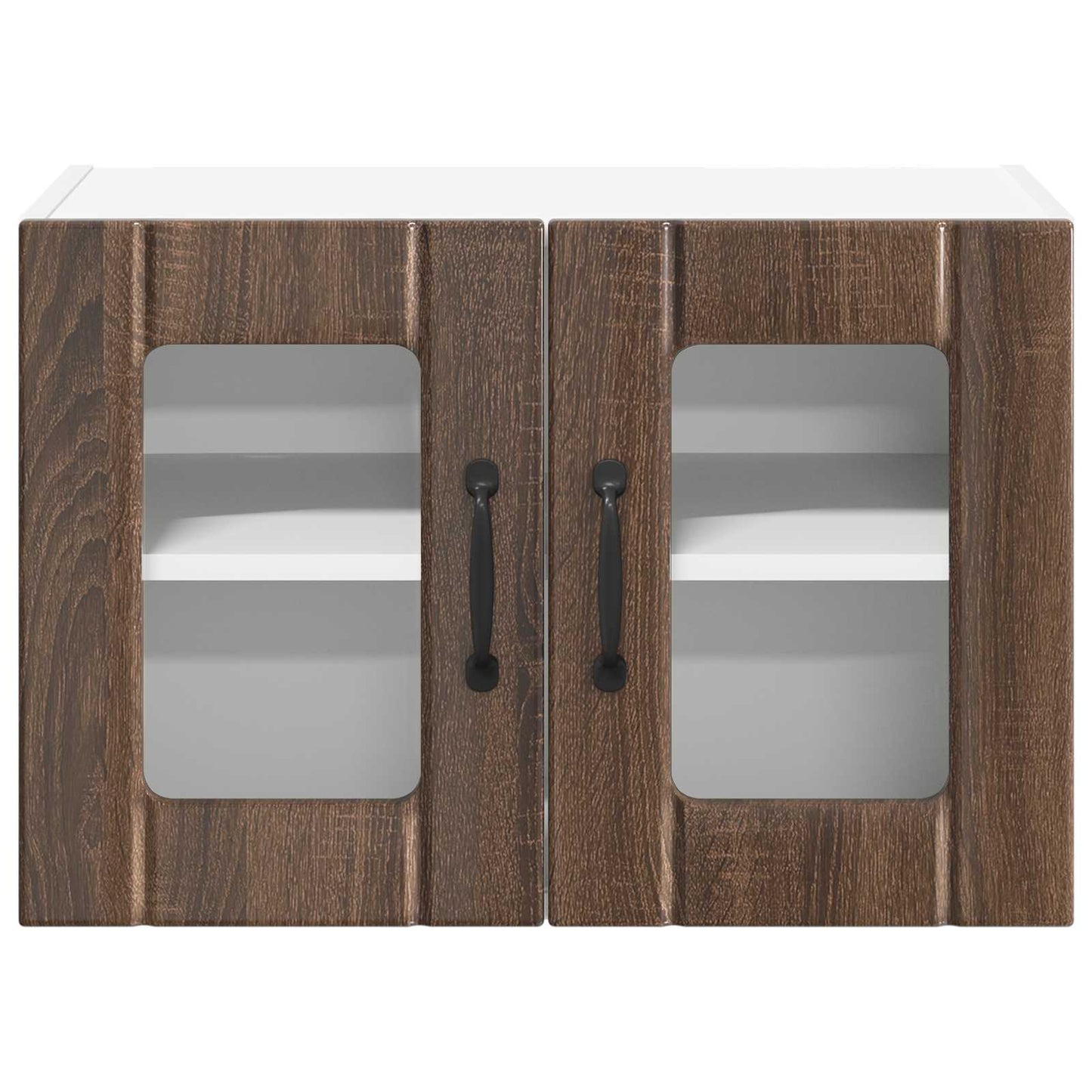 vidaXL Wall Glass Cabinet LUCCA Brown Oak 60 x 31 x 40 cm