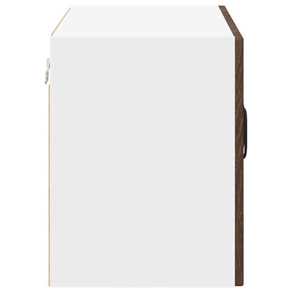 vidaXL Wall Glass Cabinet LUCCA Brown Oak 60 x 31 x 40 cm
