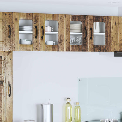 vidaXL Wall Glass Cabinet LUCCA Old Wood 60 x 31 x 40 cm