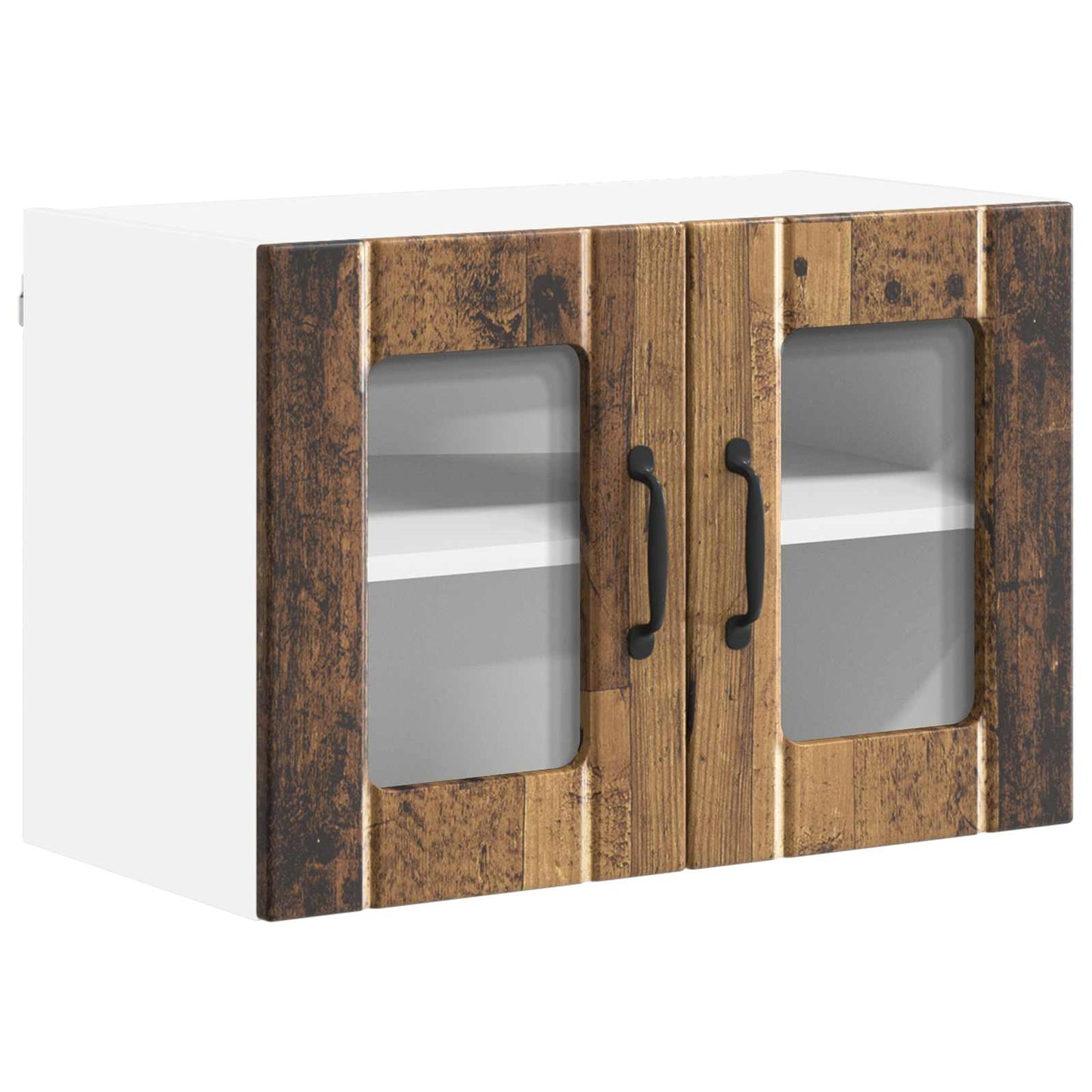 vidaXL Wall Glass Cabinet LUCCA Old Wood 60 x 31 x 40 cm