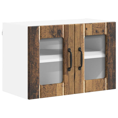 vidaXL Wall Glass Cabinet LUCCA Old Wood 60 x 31 x 40 cm
