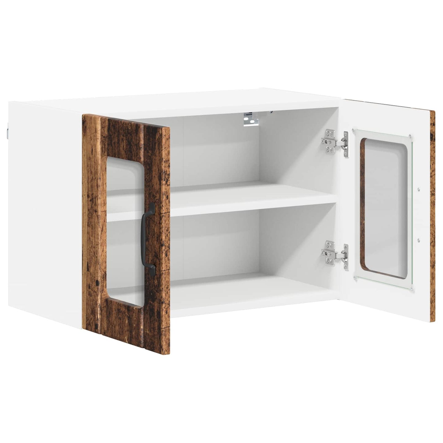 vidaXL Wall Glass Cabinet LUCCA Old Wood 60 x 31 x 40 cm