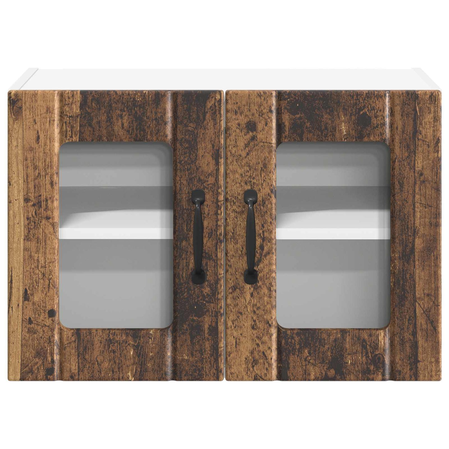vidaXL Wall Glass Cabinet LUCCA Old Wood 60 x 31 x 40 cm