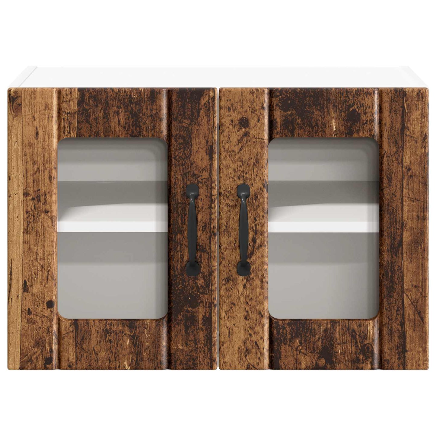 vidaXL Wall Glass Cabinet LUCCA Old Wood 60 x 31 x 40 cm