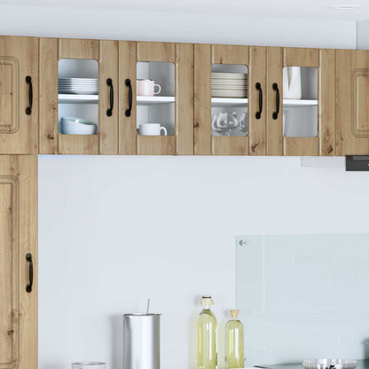 vidaXL Wall Glass Cabinet LUCCA Artisan Oak 60 x 31 x 40 cm