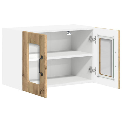 vidaXL Wall Glass Cabinet LUCCA Artisan Oak 60 x 31 x 40 cm